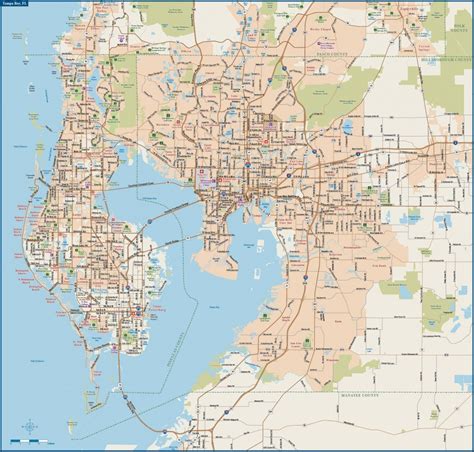 Tampa Bay Area Map Stock Vector. Illustration Of Cities - 48412342 ...