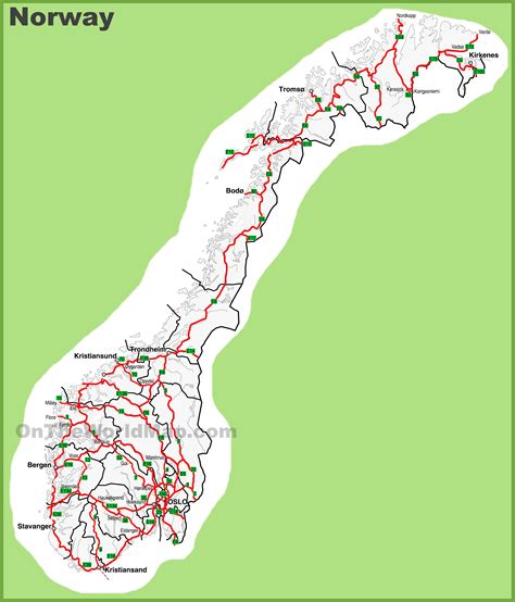 Norway road map - Ontheworldmap.com