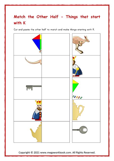 Letter K Cut And Paste Worksheets