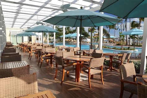 Tables set up on a Terrace at Warwick Paradise Island Bahamas