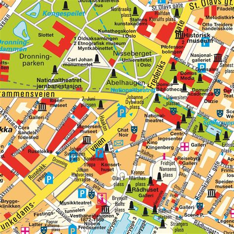 Map Oslo, Norway (city center). Central Downtown Maps and directions at ...