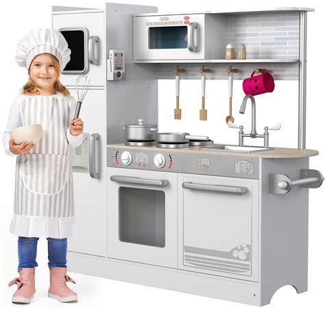 Play Kitchen Wooden Kitchen Playset For Toddlers And Big Kids Mini ...