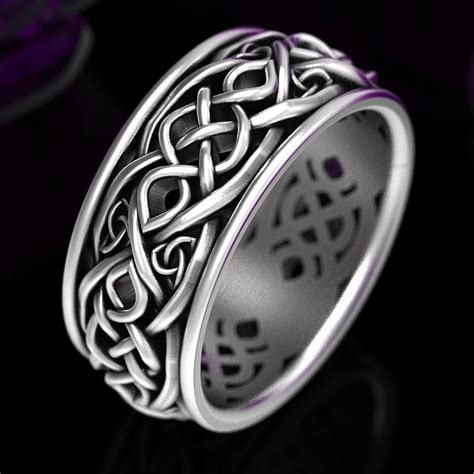 Mens Celtic Wedding Band, Sterling Silver Infinity Celtic Ring, Silver ...