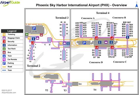 Phx airport terminal map - Phx terminal map (Arizona - USA)