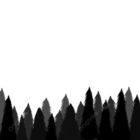 Pine Tree Forest Silhouette Vector PNG, Forest Silhouette Pine Tree ...