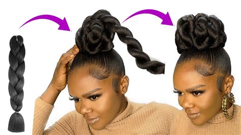 😱 10 MINUTES QUICK HAIRSTYLE USING BRAID EXTENSION - YouTube