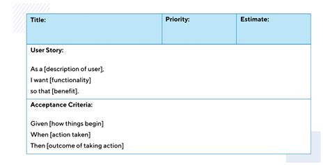 Agile User Story Template Excel