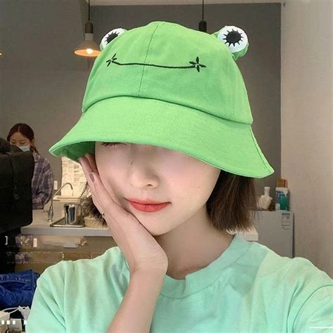 Funny Frog Shape Summer Bucket Hats in 2021 | Hat aesthetic, Cute hats ...