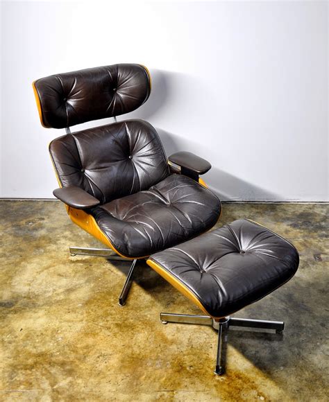 SELECT MODERN: Plycraft Eames Style Leather Lounge Chair & Ottoman