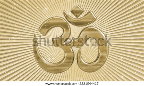 Om Symbol On Gold Rays Background Stock Illustration 2221544417 ...