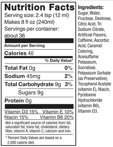 Nos Energy Drink Nutrition Facts Label | Blog Dandk