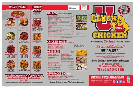 Cluck-U-Chicken menu in Jersey City, New Jersey, USA