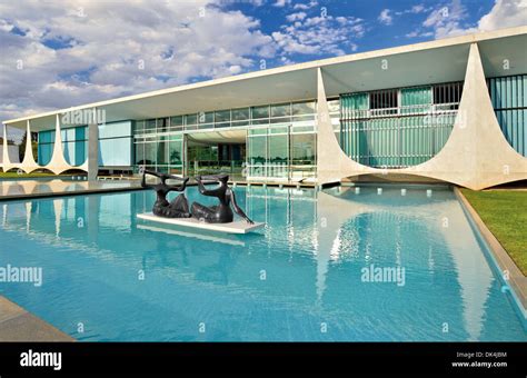 Brazil, Brasilia: External view of the presidential Palace Palacio da ...