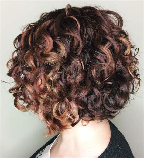 Brown Curly Bob With Highlights Medium Curly Bob, Short Curly Bob, Long ...