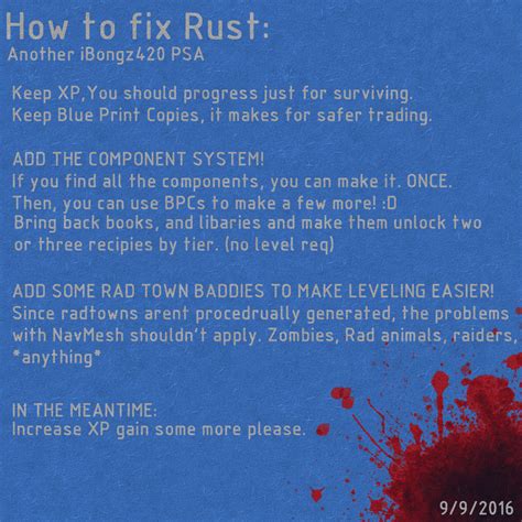 Blueprint: How to Fix Rust Easy. : playrust