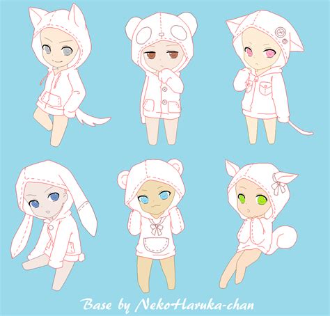 Kawaii hooded Chibi templates | Kawaii And Drawing | Pinterest ...