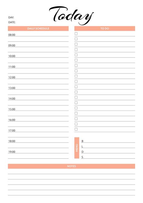 Printable Today hourly planner PDF Download | Schedule planner, Daily ...