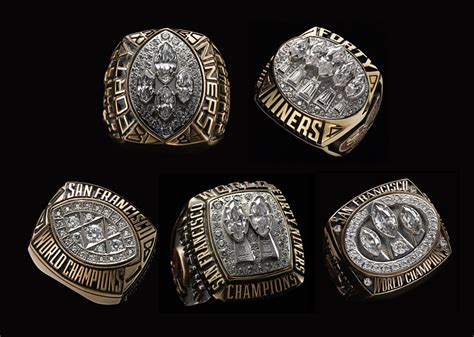 Our five Super Bowl rings in all their glory : r/49ers