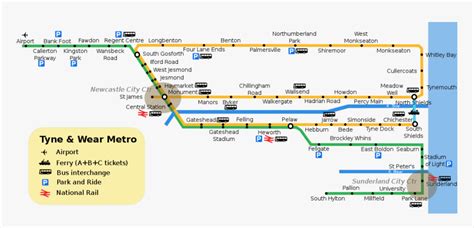 Tyne Wear Metro Route Map