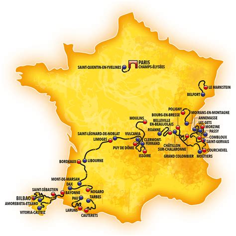 tour de france 2023 route today map