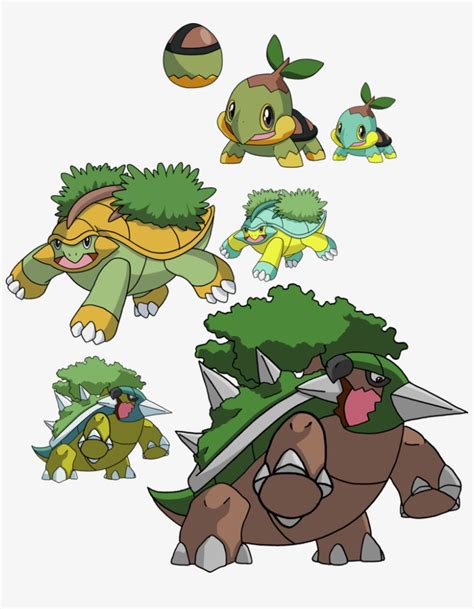 Pokemon Platinum Starters Evolution Guide Turtwig Evolutions - Shiny ...