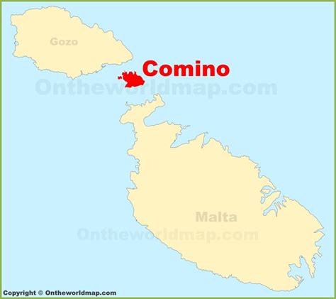 Comino location on the Malta map