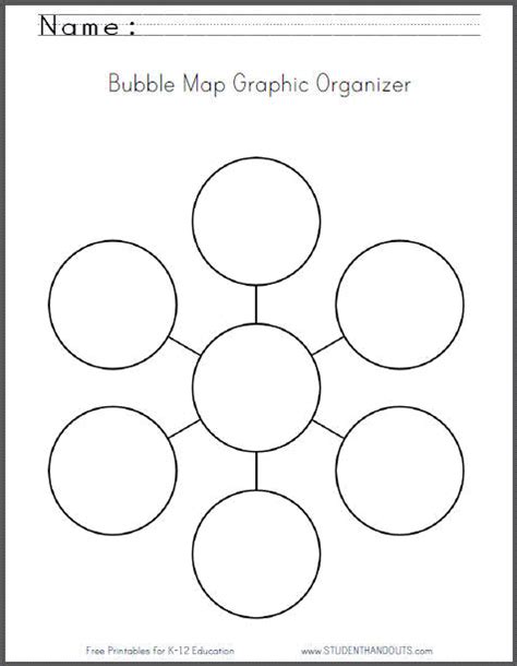 Bubble Map Graphic Organizer Worksheet - Free to Print