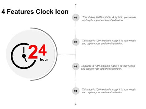 4 Features Clock Icon Powerpoint Slide Influencers | PowerPoint Slide ...