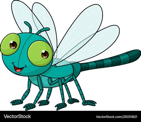 Cartoon cute dragonfly Royalty Free Vector Image