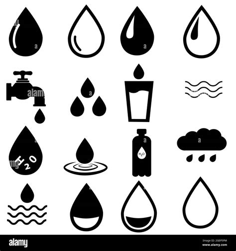 set water icons on white background. water sign. droplet logo. water ...