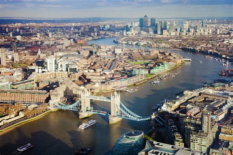 London city, aerial view with Tower Bridge and Thames river Photograph ...