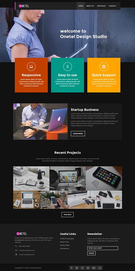 Onetel - Portfolio Website HTML Template - DesignHooks