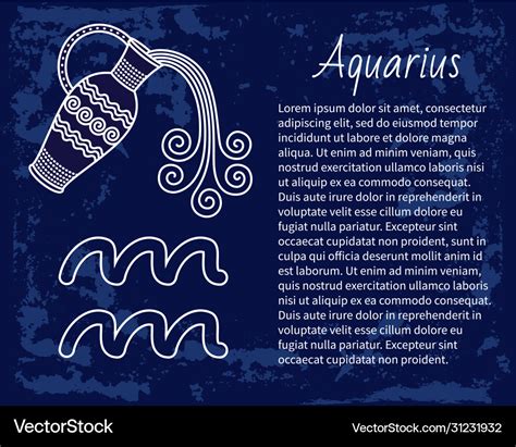 Aquarius horoscope and astrology zodiac sign Vector Image