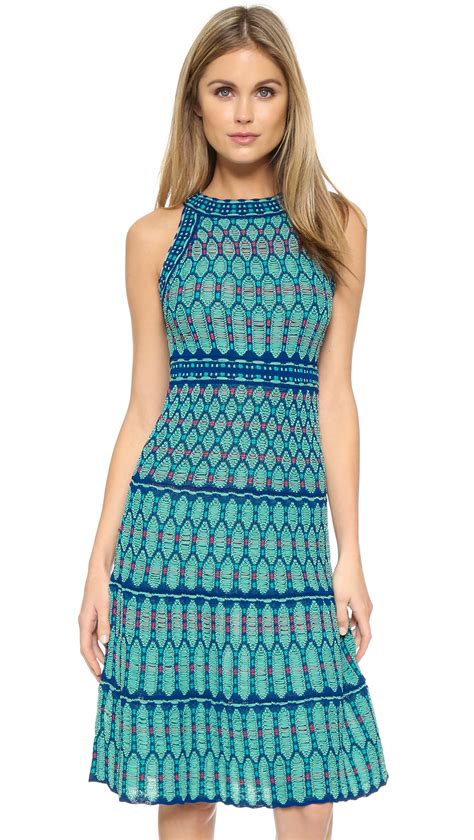 Lyst - M Missoni Crochet Knit Dress in Green