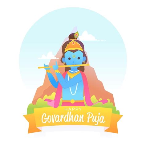 Free Vector | Flat design govardhan puja