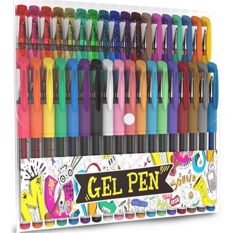 Nylea 36 Packs Gel Pens Set Colored Gel Pens Different Amazing Colors ...