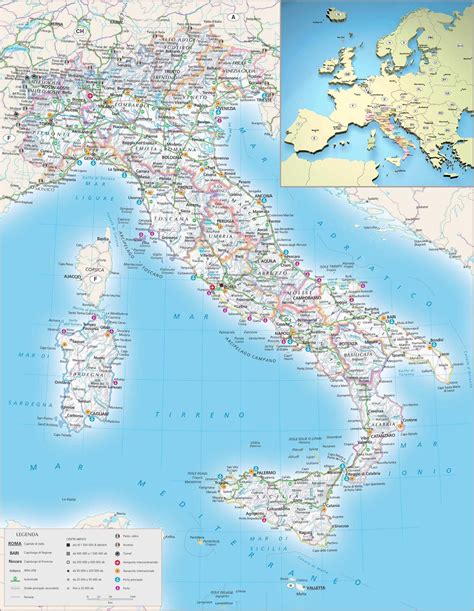 Mapa de carreteras en Italia - MapaCarreteras.org | Mapas de carreteras ...