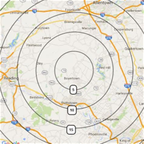 5 Mile radius : Scribble Maps