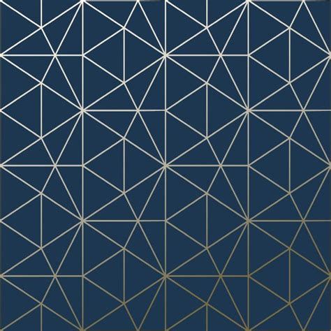 Navy and Gold Triangle Geometric Wallpaper - Prism Effect