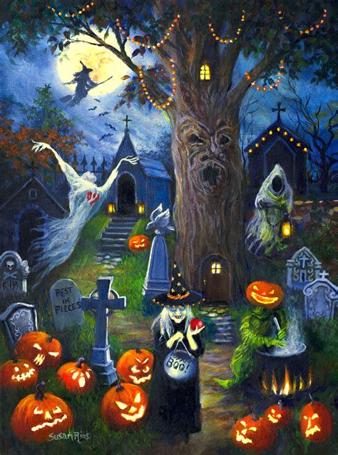 Halloween Night Art Print Halloween Decoration Halloween | Etsy