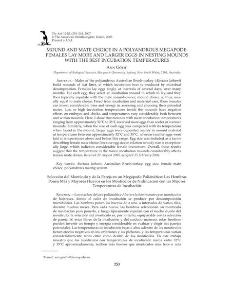 (PDF) Mound and mate choice in a polyandrous megapode: Females lay more ...