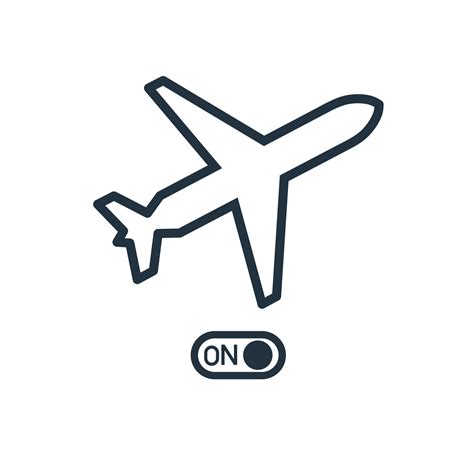 airplane mode line icon vector, airplane mode symbol isolated on white ...