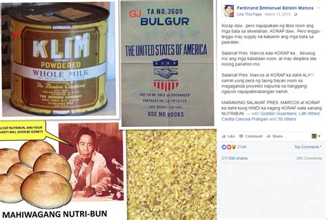 Marcos truth or lies?: The Truth About Nutribun, Bulgur and Klim Milk