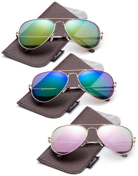 Newbee Fashion - Polarized Aviator Sunglasses Mirrored Lens Classic ...