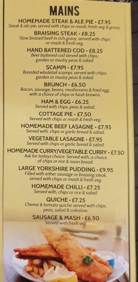 Menu at Travellers Rest pub & bar, Sutton-in-Ashfield