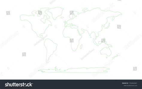 World Map Green Outline Vector Image Stock Vector (Royalty Free) 1702662841