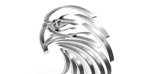 EAGLE HEAD LOGO SILVER, 3D - Envato Elements