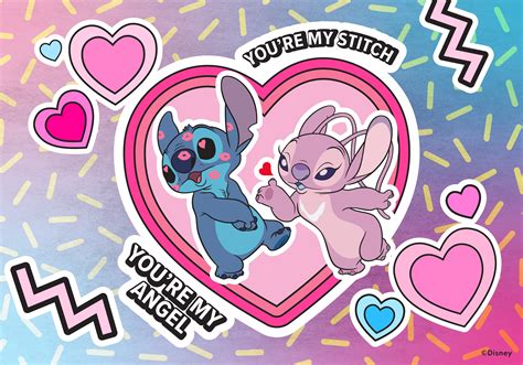 2023 Valentine’s Day Stitch and Angel Wallpaper – Desktop/iPad | Disney ...