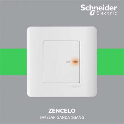 Schneider Electric ZENcelo Saklar Ganda 1 Gang - E8431D20_ WE | Mitraruma