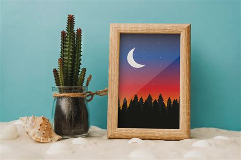 Forest Moon Print Wall Art Printable Wall Art Digital Art - Etsy